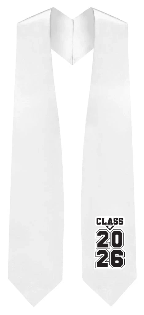 White "Class of 2025/2026" Graduation Stole