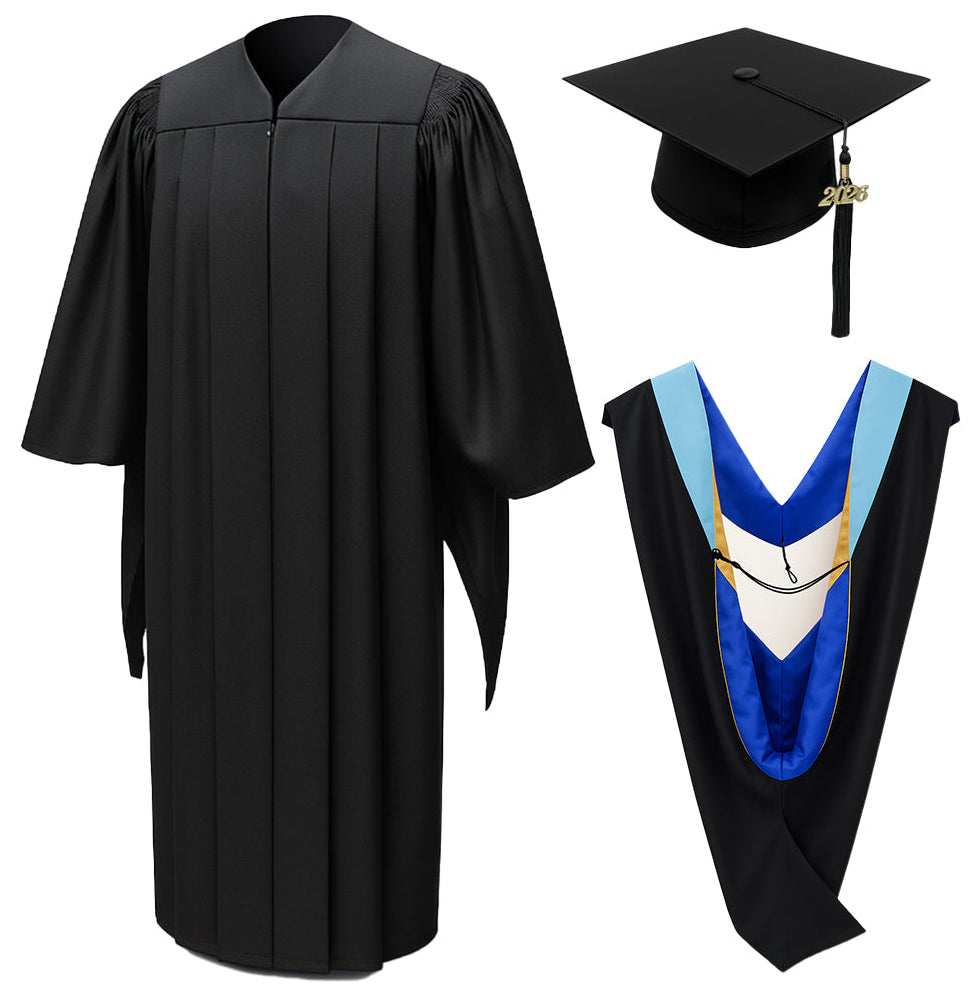 Deluxe Masters Academic Cap, Gown & Hood