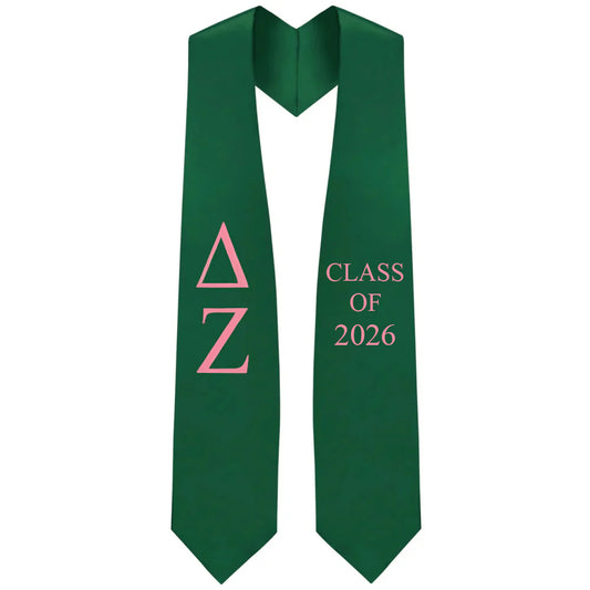 Delta Zeta Greek Lettered Stole w/ Year