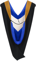 Deluxe Bachelors/Masters Hood - Drab Velvet, Royal Blue & White