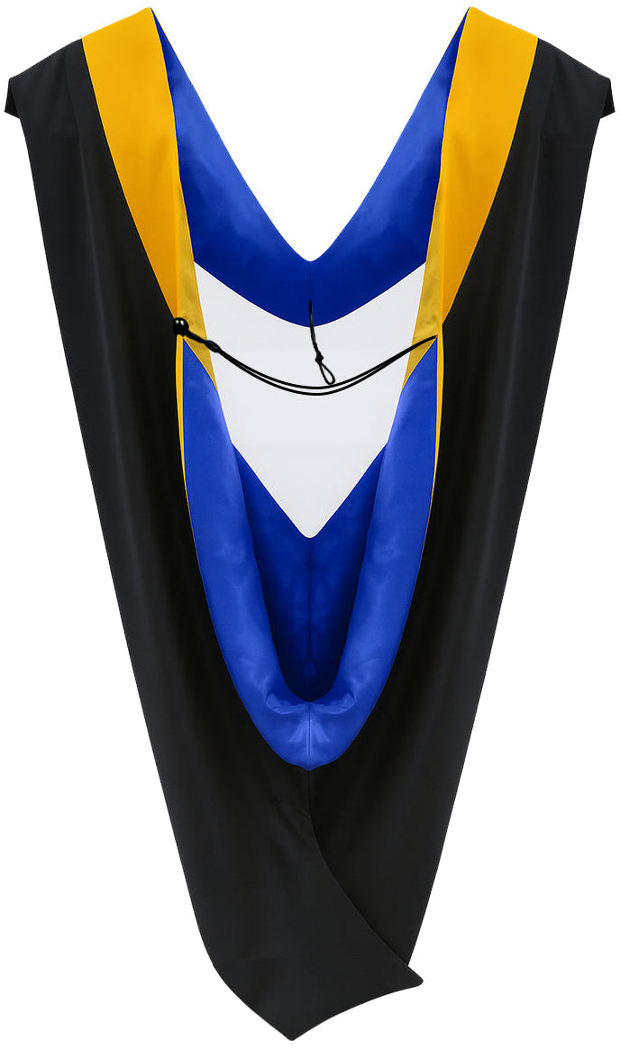 Deluxe Bachelors/Masters Hood - Science Gold Velvet, Royal Blue & Golden Yellow