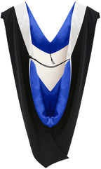 Deluxe Bachelors/Masters Hood - White Velvet, Royal Blue & White