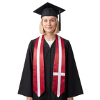 **Denmark flag graduation stole with Danish flag sash design**