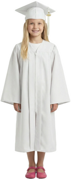 Matte White Elementary Cap & Gown