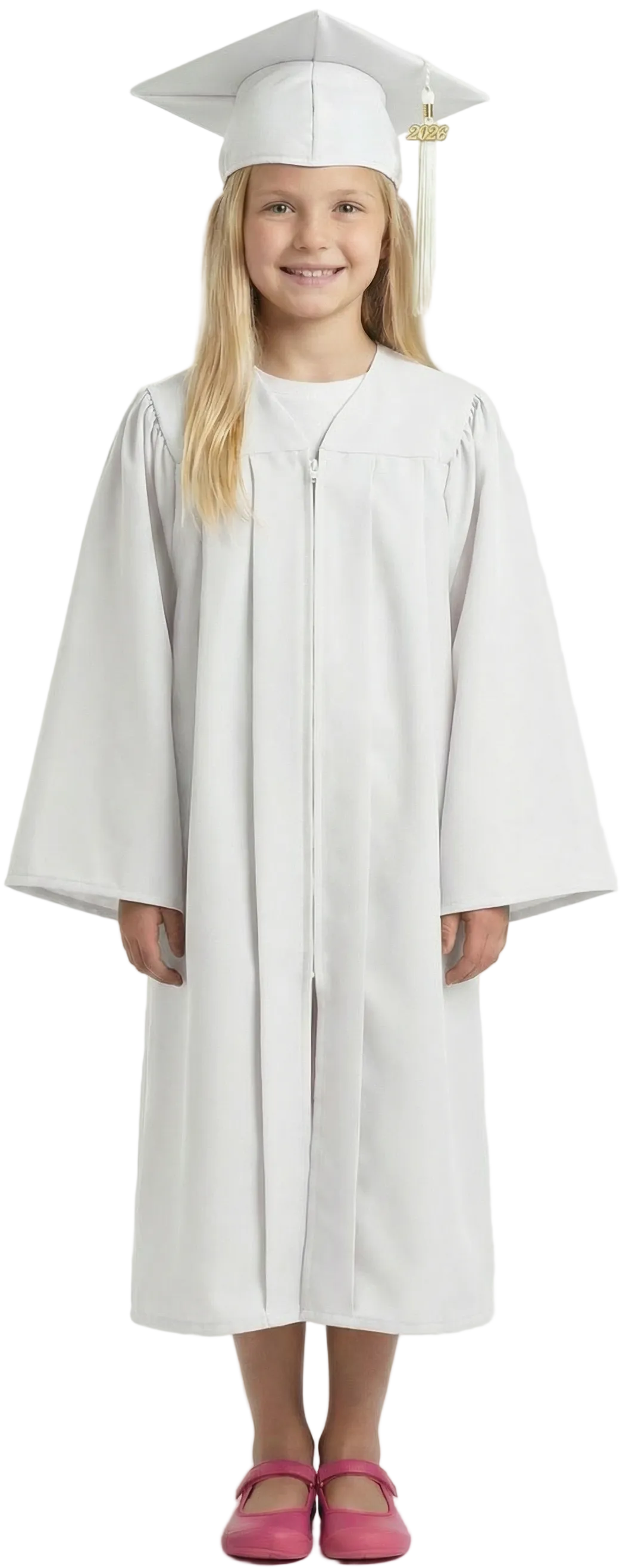 Matte White Elementary Cap & Gown