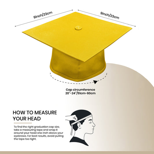 Matte Gold Bachelors Graduation Cap - College & University - Graduation Cap and Gown