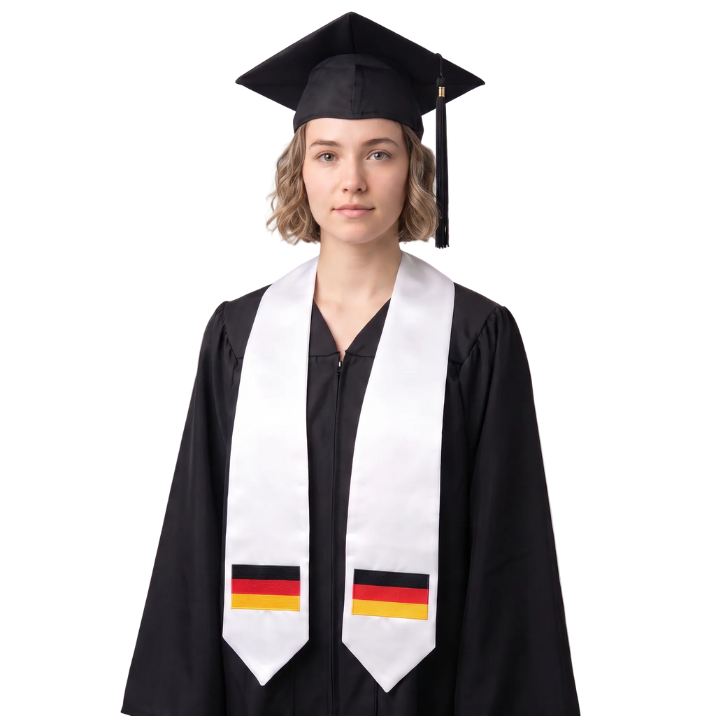 **Germany flag graduation stole with German flag patch sash design**