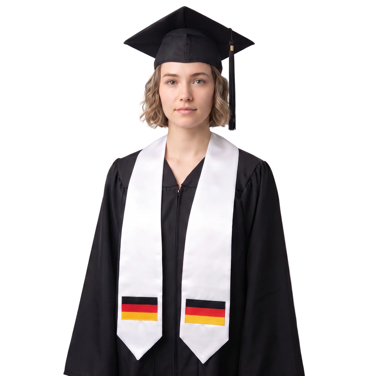 **Germany flag graduation stole with German flag patch sash design**