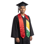 **Guyana flag graduation stole with Guyanese flag sash design**