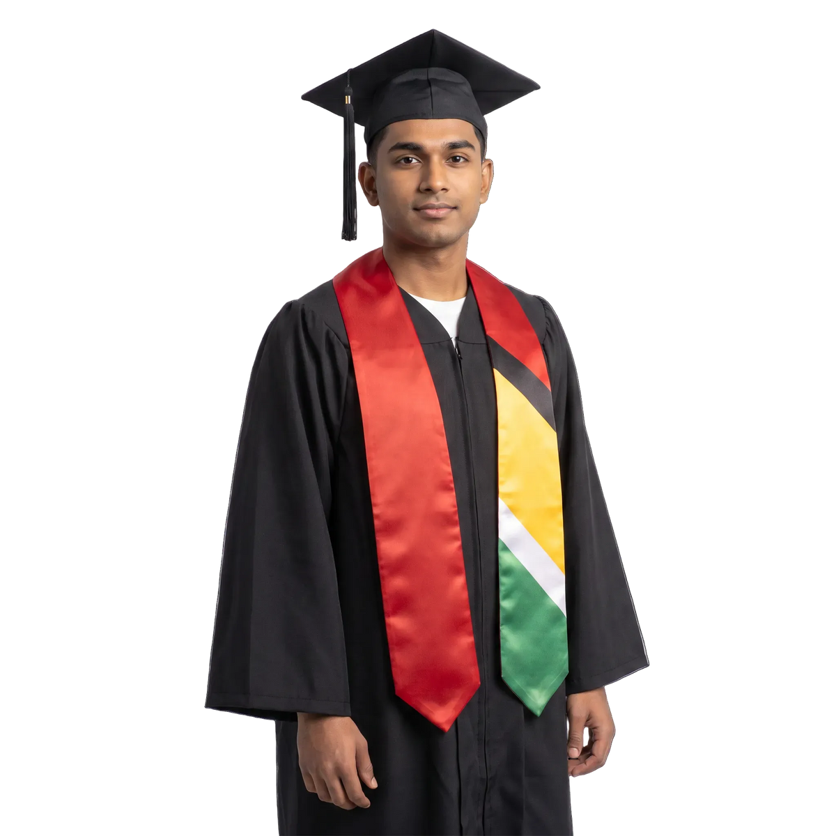 **Guyana flag graduation stole with Guyanese flag sash design**