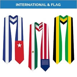 International & Country Flag Graduation Stoles & Sashes