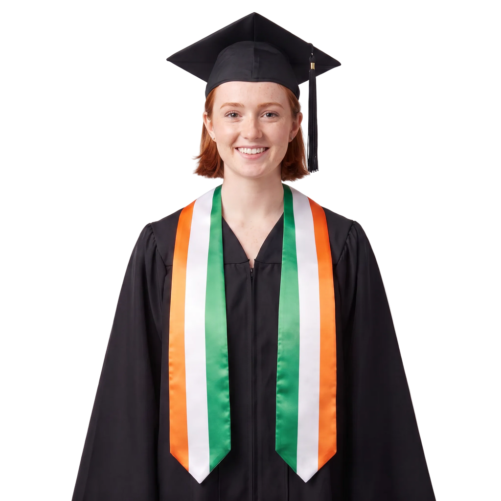 **Ireland flag graduation stole with Irish flag sash design**