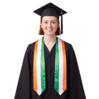 **Ireland flag graduation stole with Irish flag sash design**