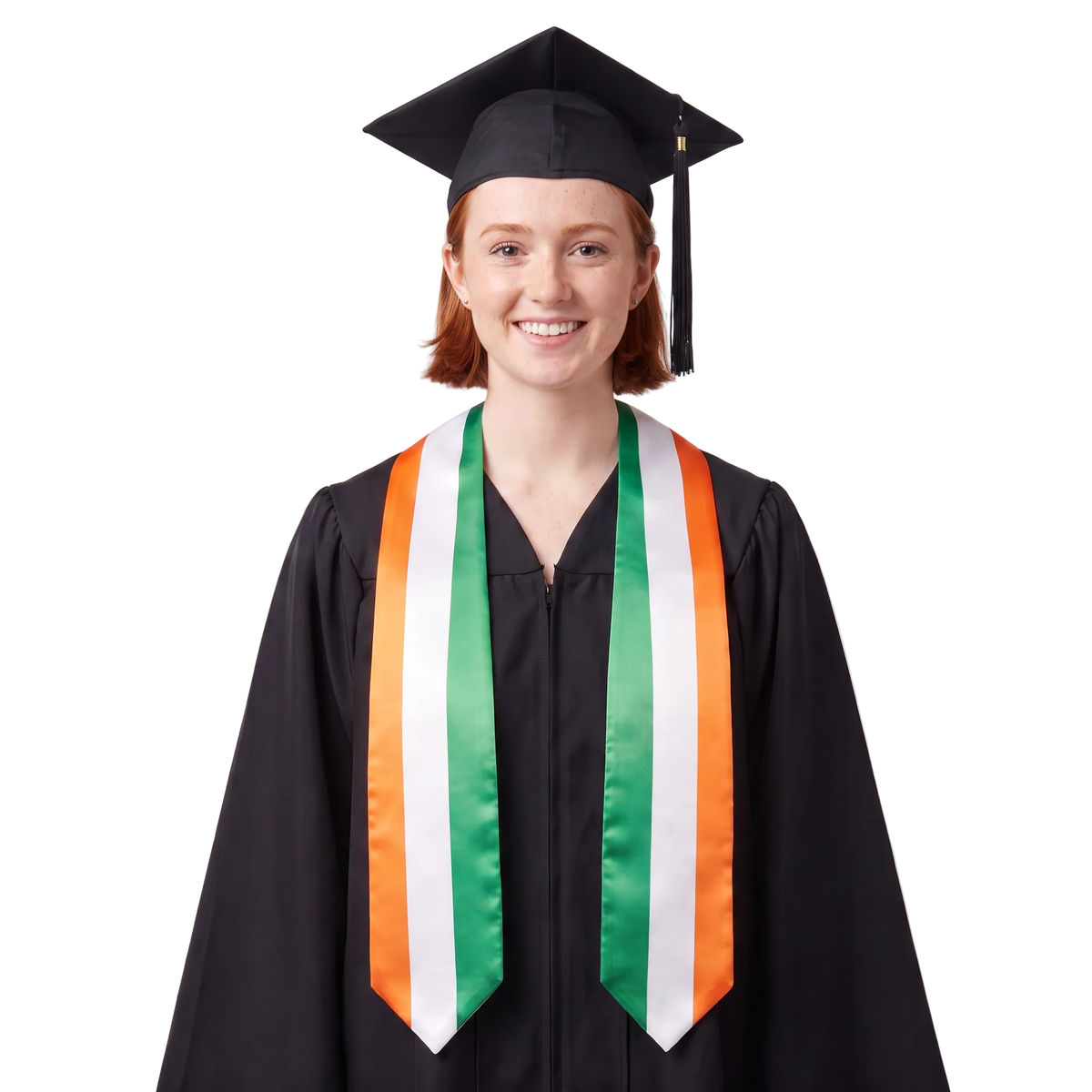 **Ireland flag graduation stole with Irish flag sash design**
