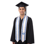 **Israel flag graduation stole with Israeli flag sash design**