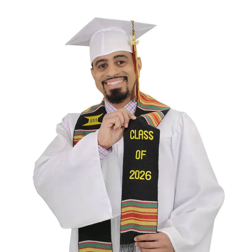 Class of 2025/2026 Graduation Kente Stole, Handwoven Kente Sash Cloth