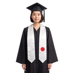 **Japan flag graduation stole with Japanese flag sash design**