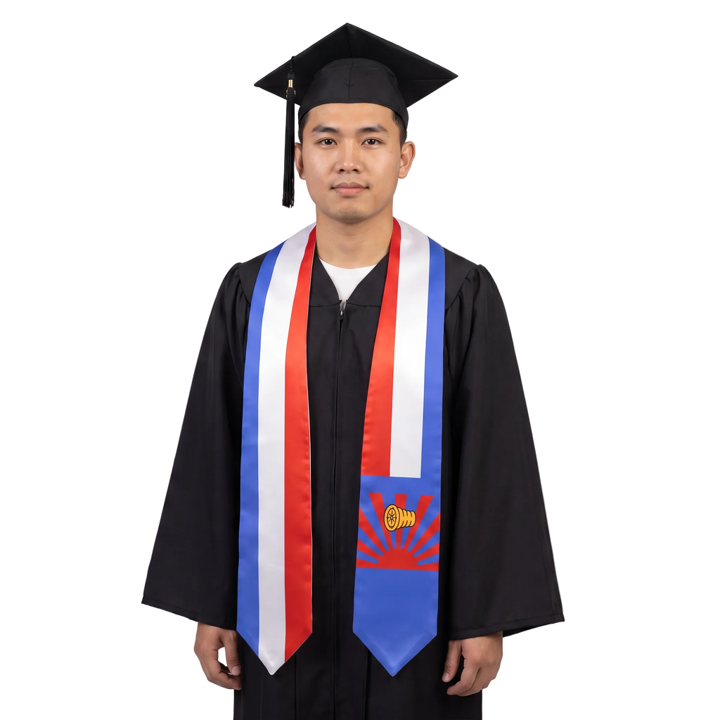 **Karen Nation flag graduation stole with Karen flag sash design**