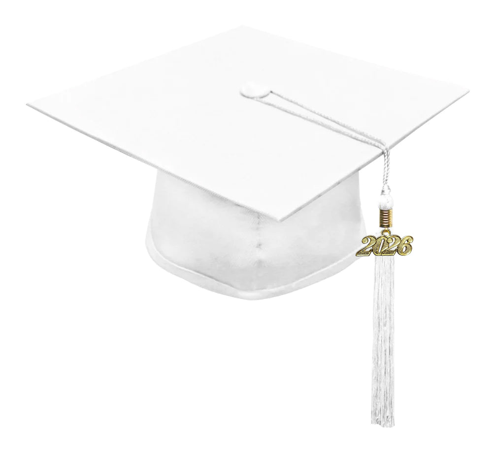 Child Matte White Graduation Cap & Gown - Preschool & Kindergarten Child Matte White Graduation Cap & Gown - Preschool & Kindergarten