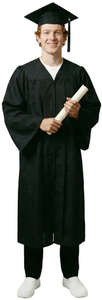 Matte Black Bachelors Cap & Gown