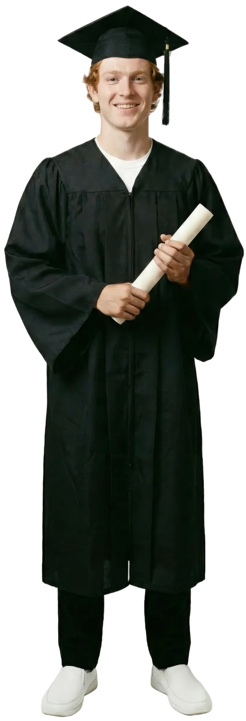 Matte Black Bachelors Academic Cap & Gown