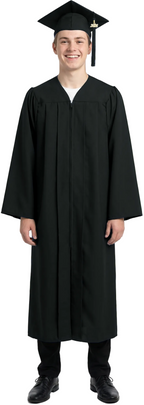 Matte Black High School Cap & Gown