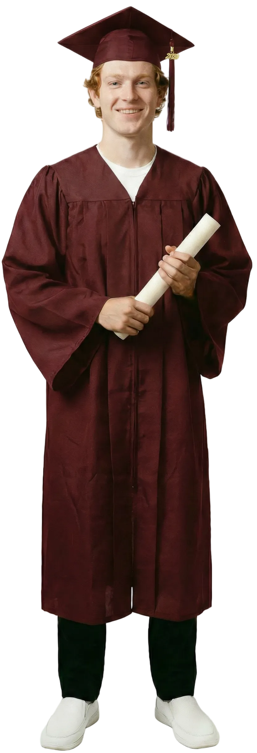 Matte Burgundy Bachelors Academic Cap & Gown