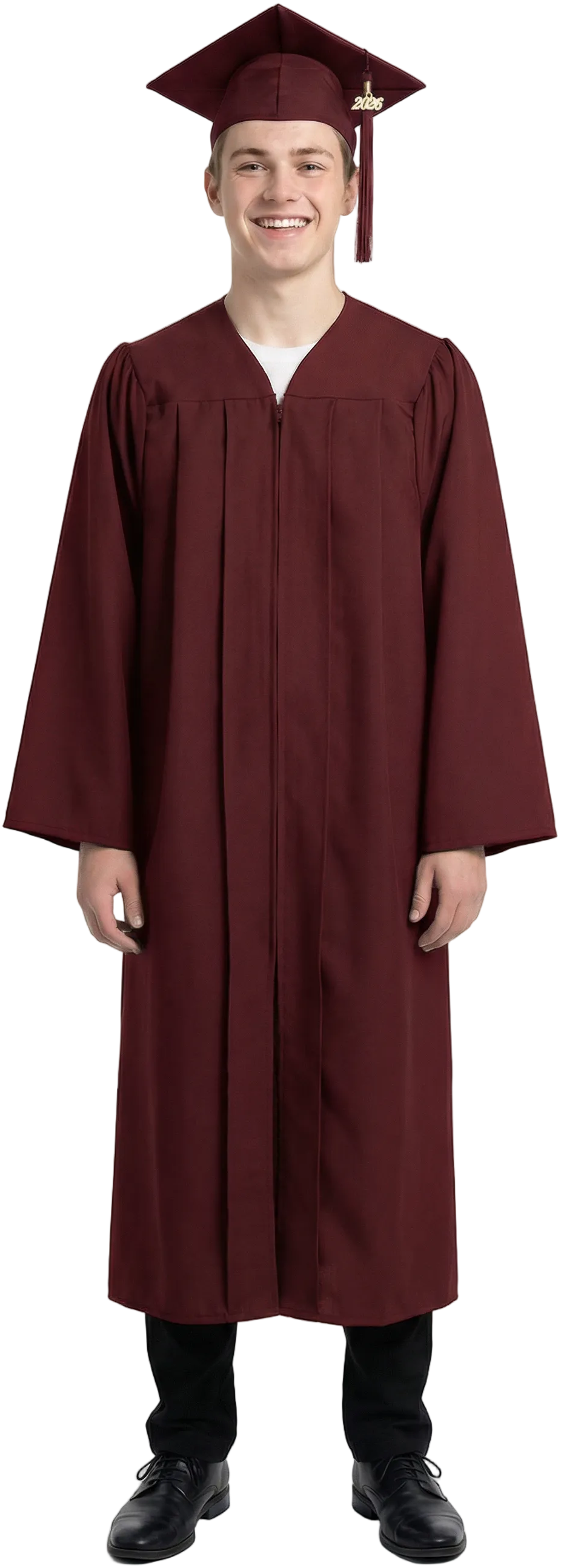 Matte Burgundy High School Cap & Gown