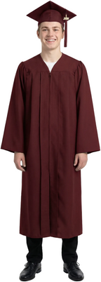 Matte Burgundy High School Cap & Gown