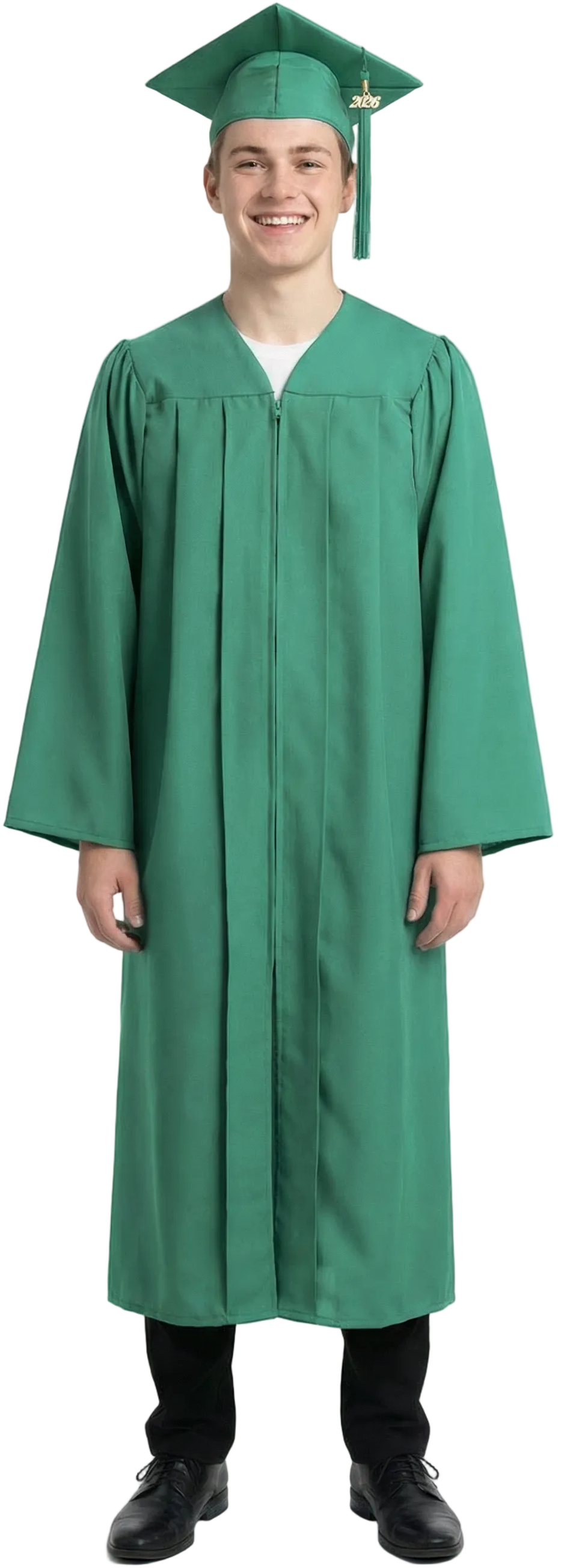 Matte Emerald Green Junior High/Middle School Cap & Gown