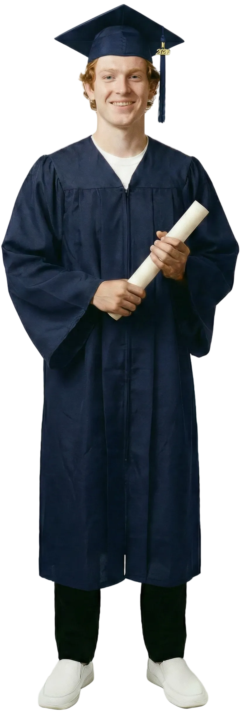 Matte Navy Blue Bachelors Academic Cap & Gown