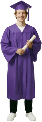 Matte Purple Bachelors Cap & Gown