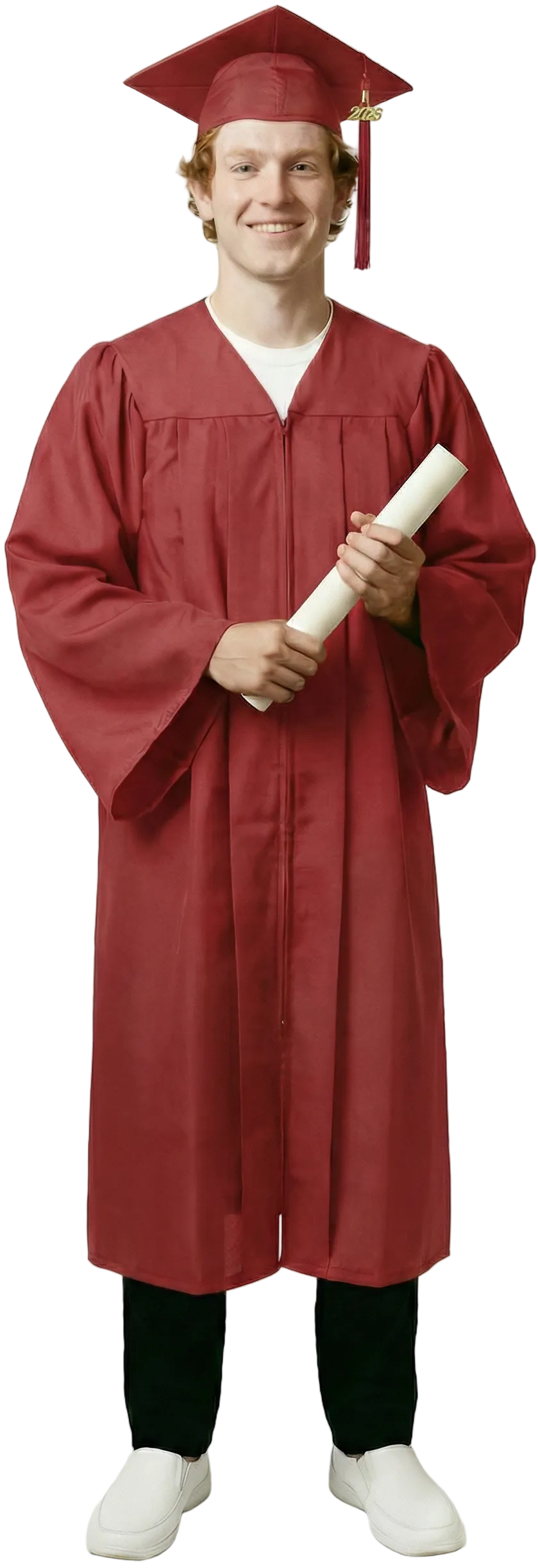 Matte Red Bachelors Academic Cap & Gown