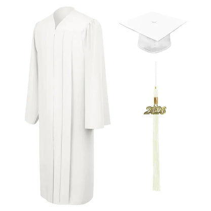 Matte White Bachelors Cap & Gown