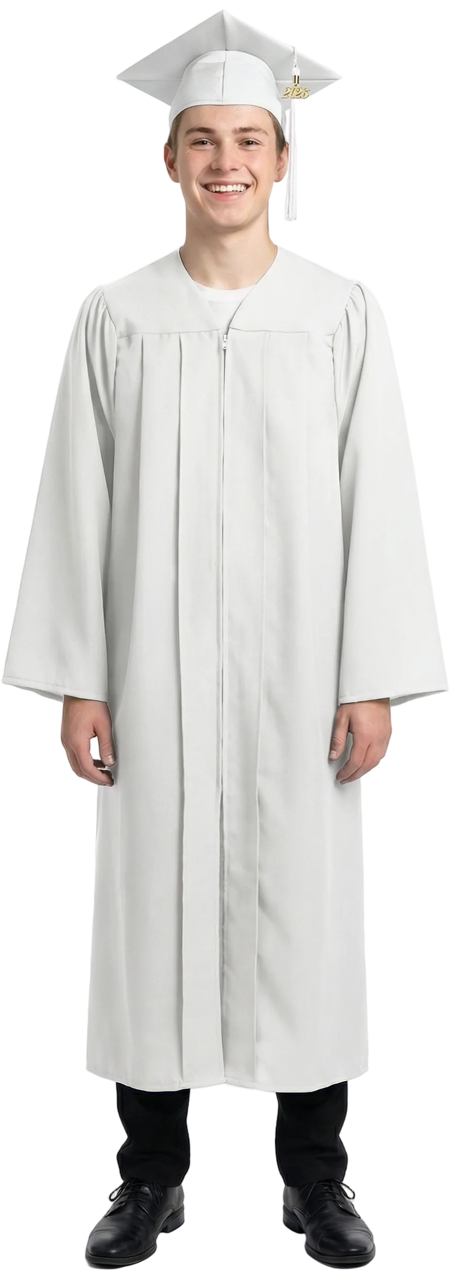 Matte White High School Cap & Gown