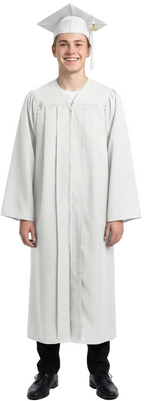 Matte White High School Cap & Gown