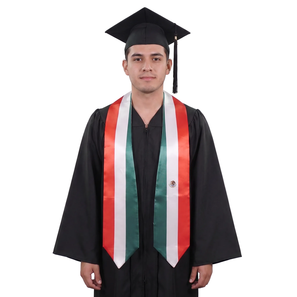 **Mexico flag graduation stole with Mexican flag sash design**