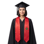 **Morocco flag graduation stole with Moroccan flag sash design**
