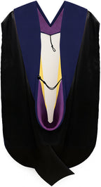 PhD Hood Dark Blue Velvet - Purple & Golden Yellow