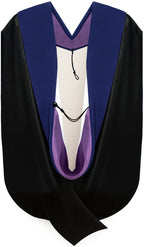 PhD Hood Dark Blue Velvet - Purple & White