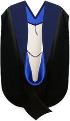 PhD Hood Dark Blue Velvet - Royal Blue & White