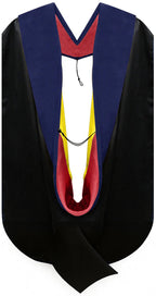 Phd Hood Dark Blue Velvet - Red & Gold