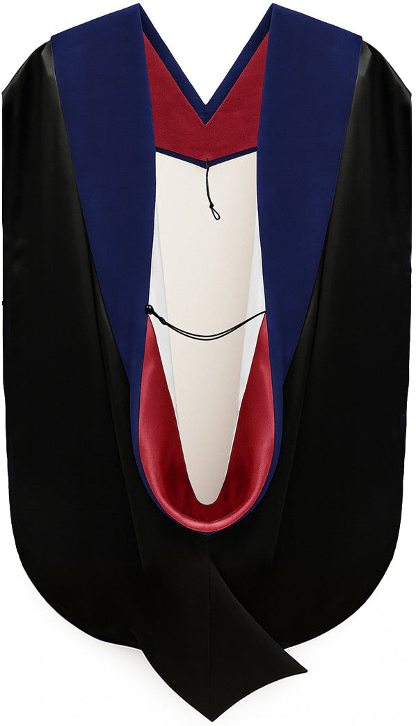 Phd Hood Dark Blue Velvet - Red & White