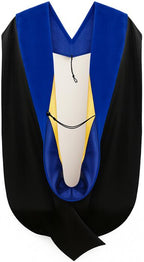 Phd Hood Dark Blue Velvet - Royal Blue & Gold