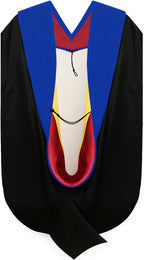 Phd Hood Royal Blue Velvet - Red & Gold
