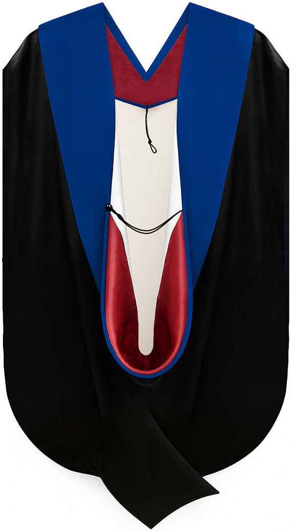 Phd Hood Royal Blue Velvet - Red & White