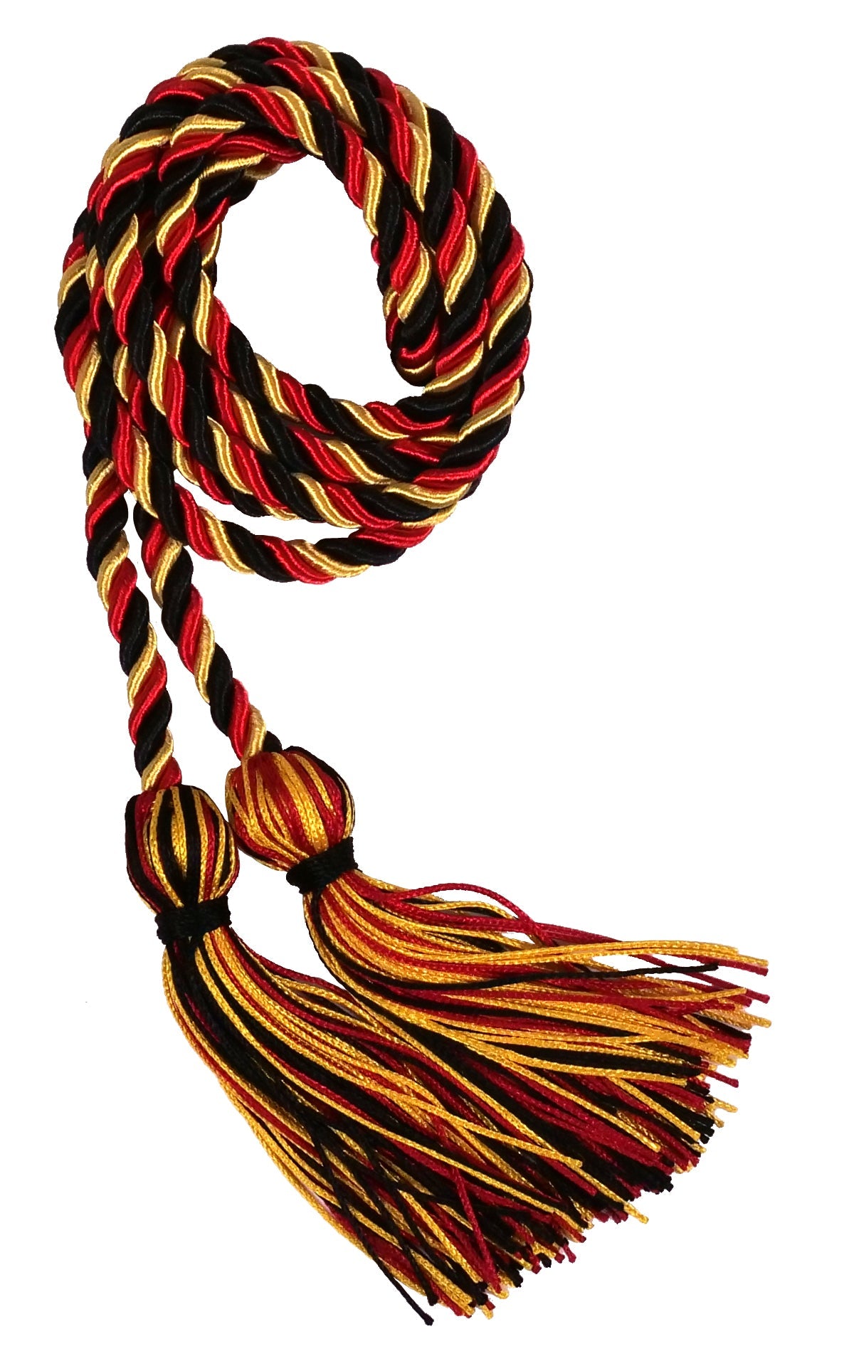 Black, Red and Gold Intertwined Graduation Honor Cord