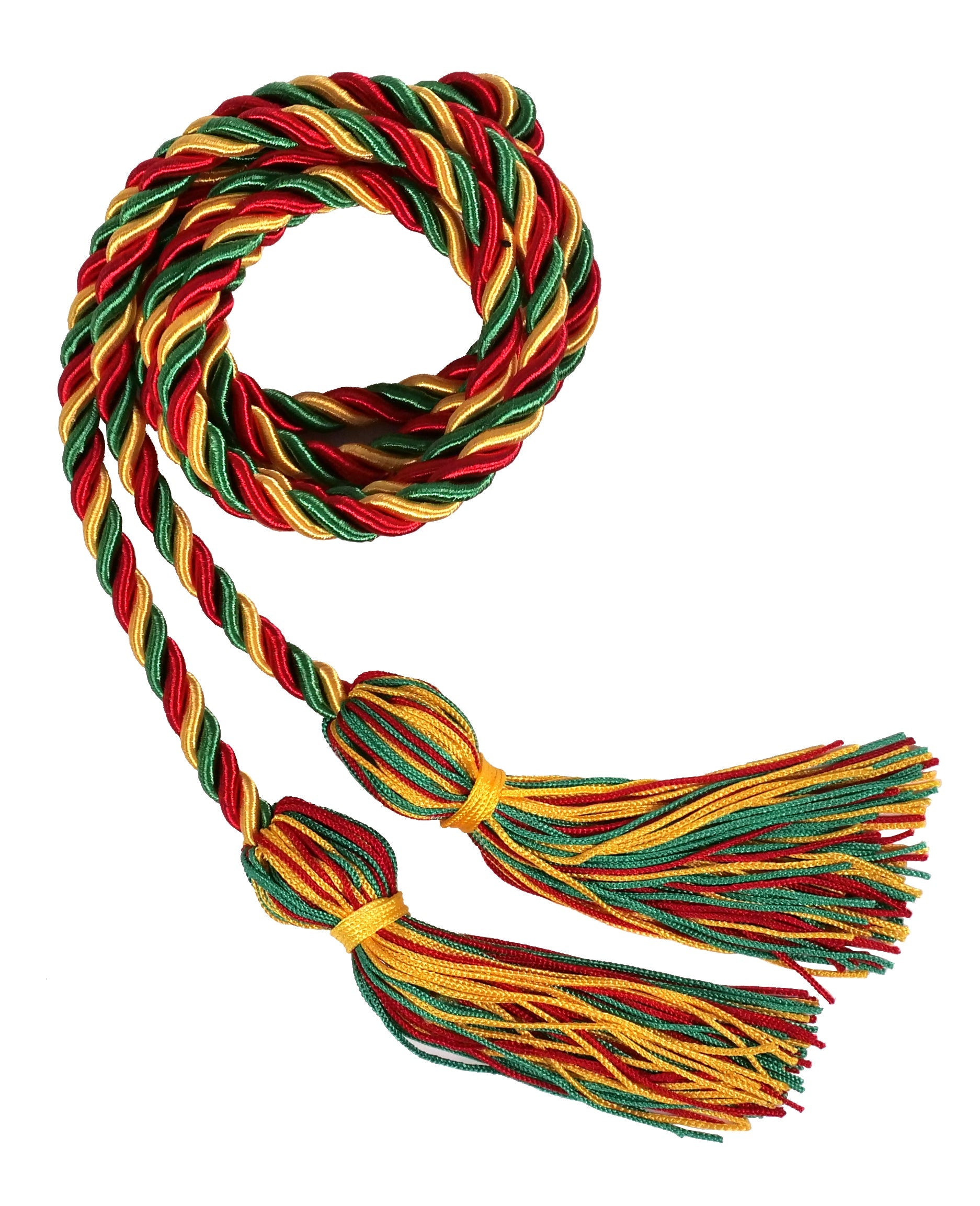 Red, Gold and Kelly Green Intertwined Graduation Honor Cord