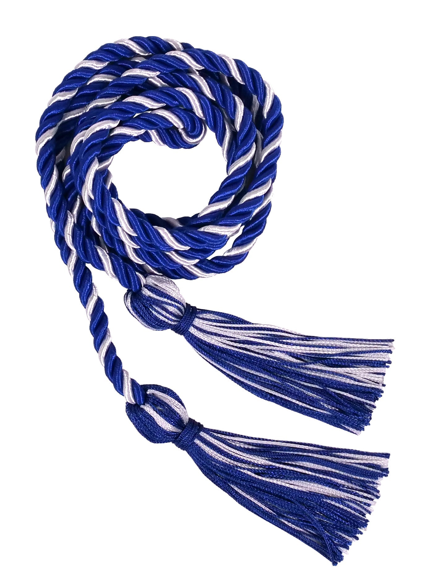 Royal Blue and White Intertwined Graduation Honor Cord