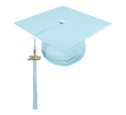 Shiny Light Blue High School Cap & Gown
